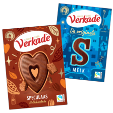 Verkade chocoladeletters of harten
